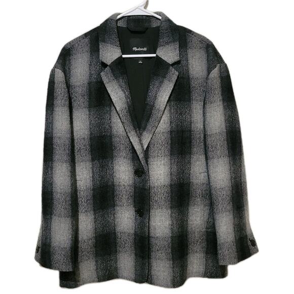 The Oversized Dorset Blazer in Buffalo Check Boiled Wool - Picture 1 of 2